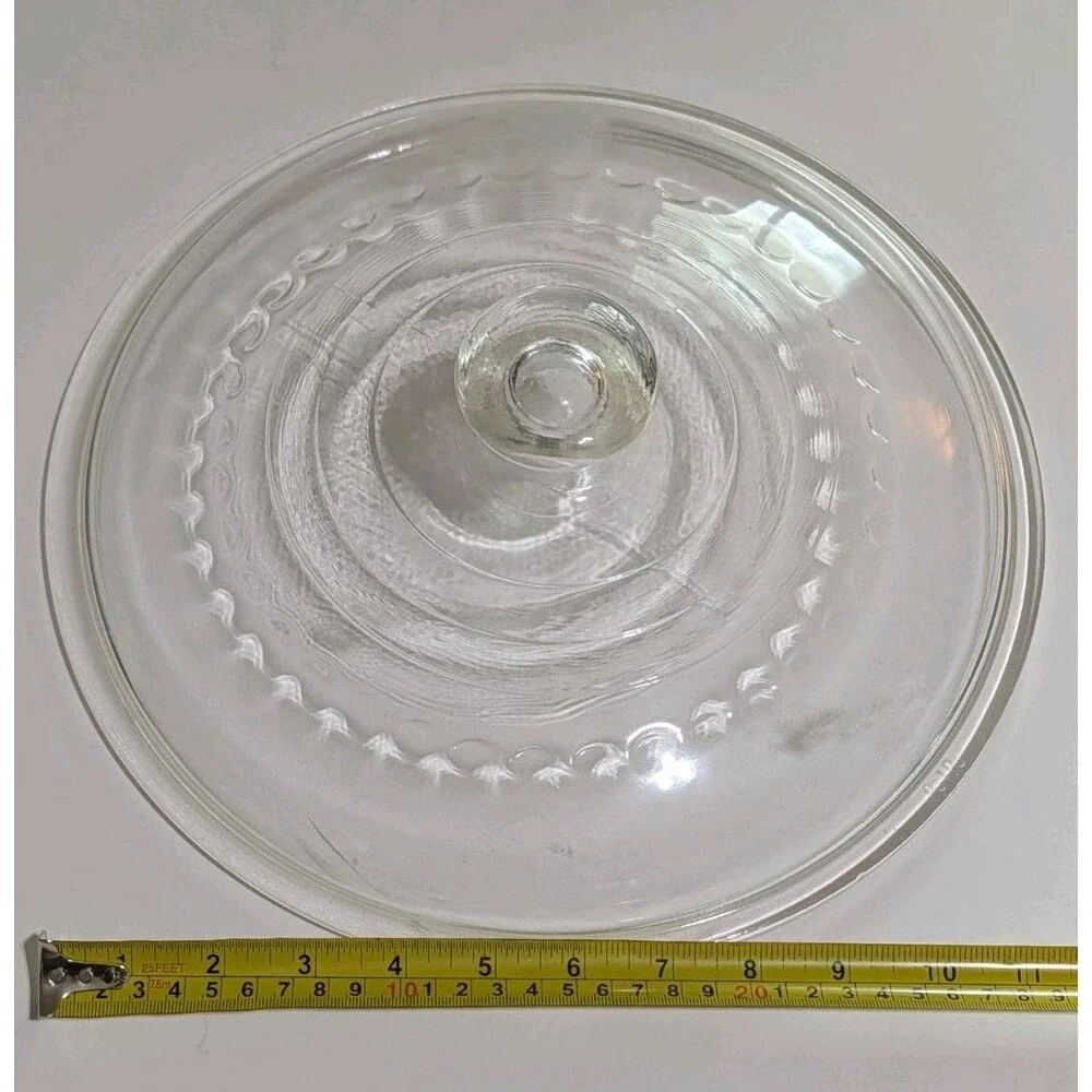 Vintage Pyrex C-10 Clear Glass Replacement Lid Round Casserole Scalloped Rim 10